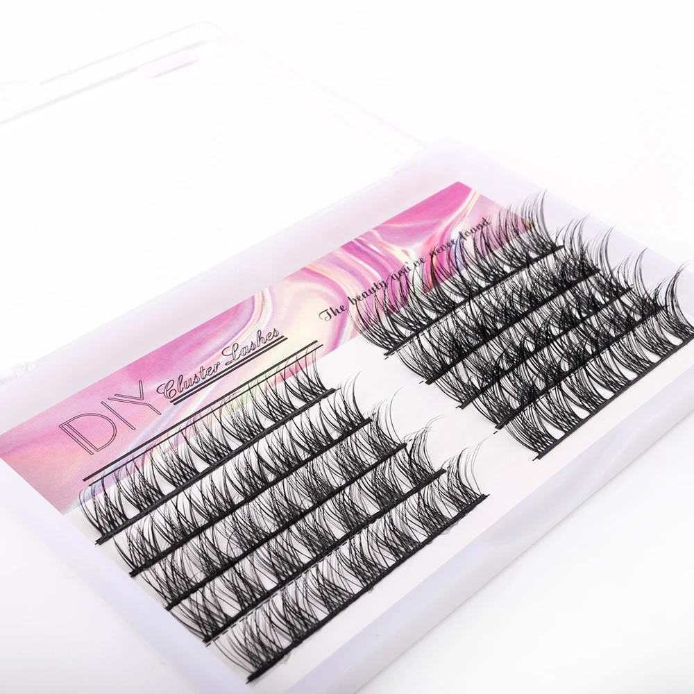 Yiernuo 1/3/5 pairs pre cut diy individual segmented diy lash extensions wimper cluster lashes kit