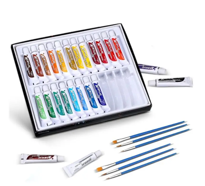 Высокое качество 24 цвета в упаковке гуашь цвет масла акриловый набор красок