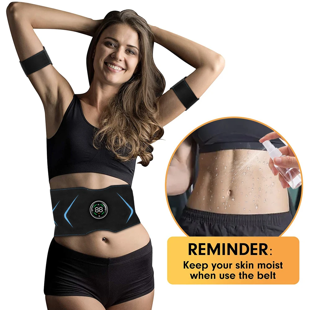 Rechargeable abs muscle trainer EMS Training the body Ultimate Abdominal Muscle Toner Belt ABS Stimulator for Abdomen