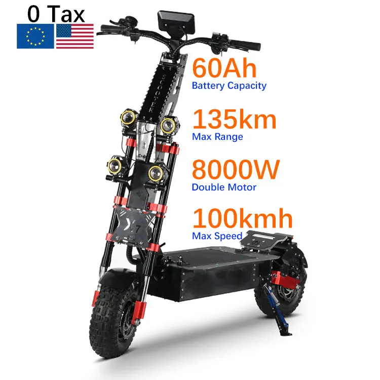 Eu Warehouse Double Motor 8000W 5600W Scooter Full Size 130 Km 85Kmh Fast 40 Mph 62 Mph Off Road Electric Scooter