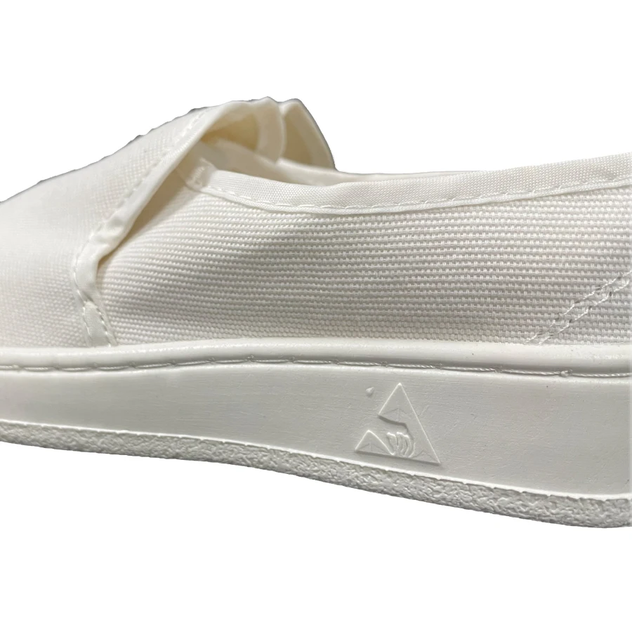 Lightweight Washable White Canvas SPU Outsole Anti-Static Cleanroom Lab Cleaning ESD Work Shoes