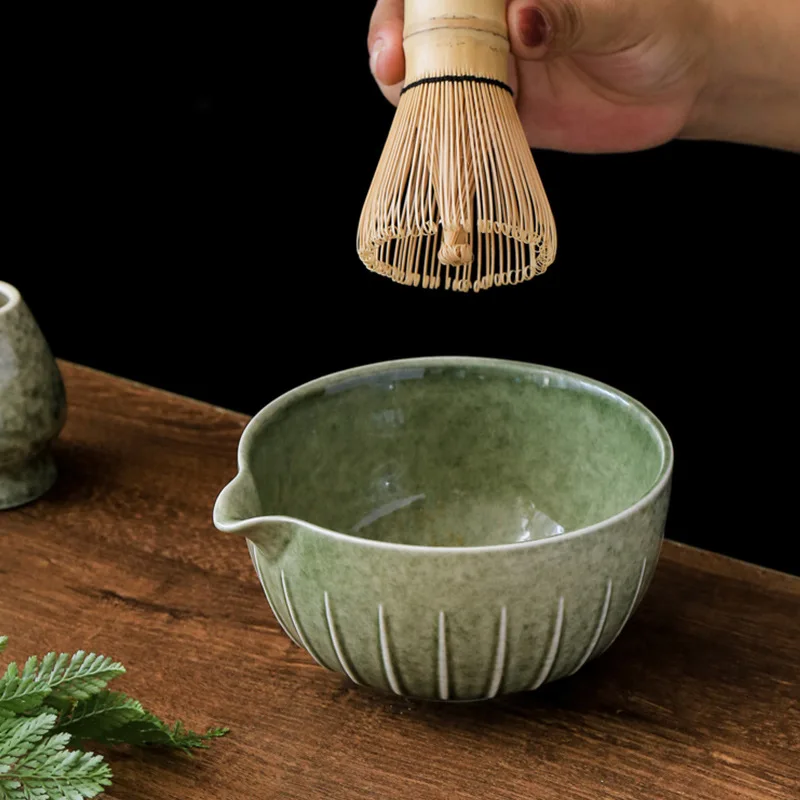 Чайный набор Matcha в японском стиле чайная ложка миска с ртом стоящая Подарочная коробка керамическая
