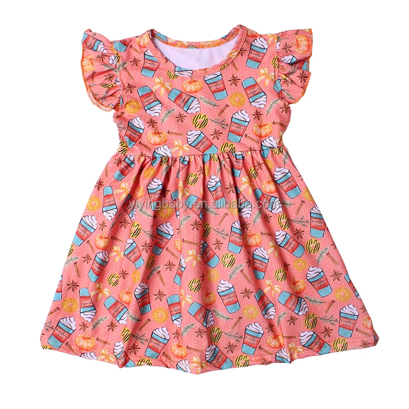 Toddler dress  milk silk dress girls cartoon summer short sleeves smocked dress