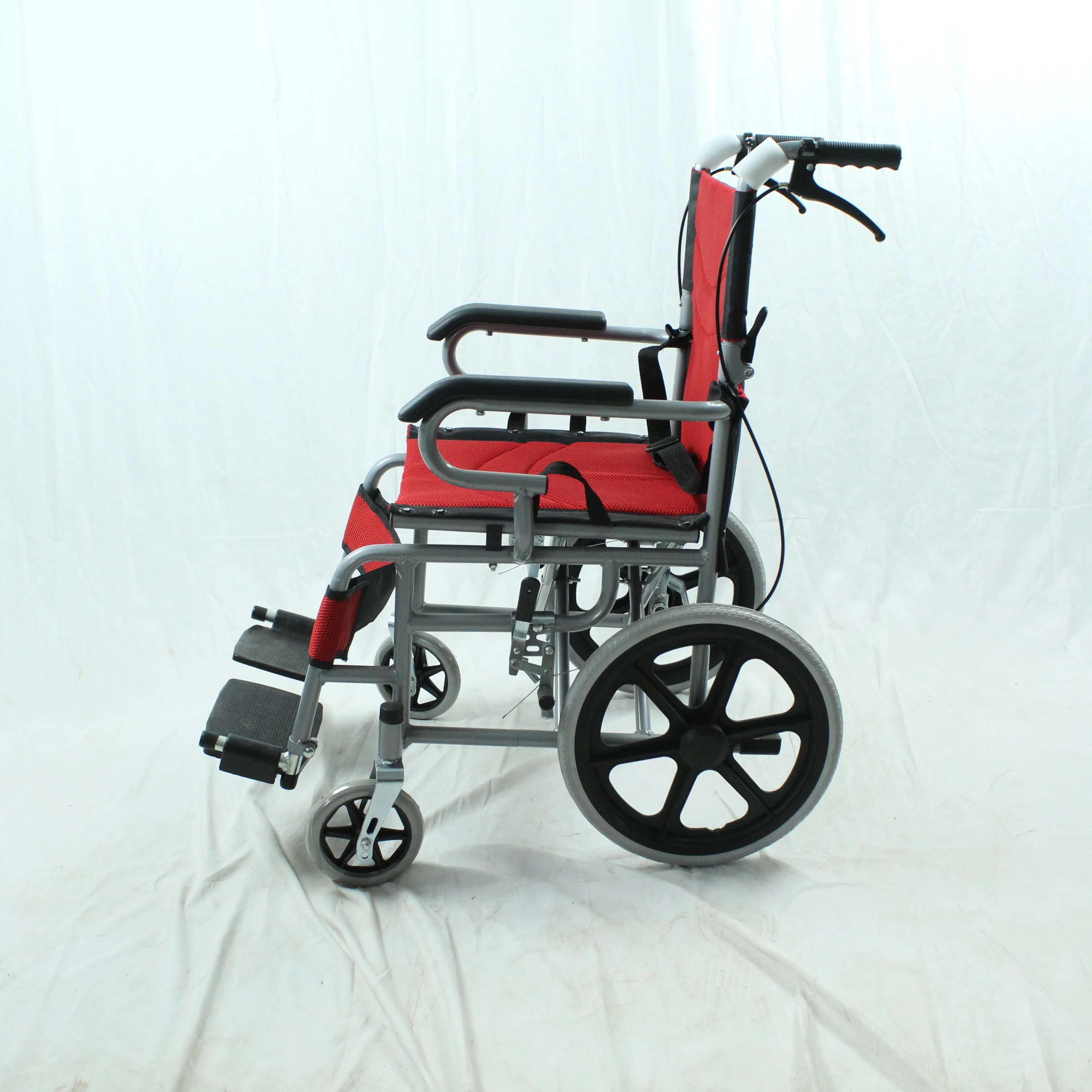 Manufacturers Make Foldable Carbon Steel 16 Inch Rear Wheel Manual Children Wheelchair