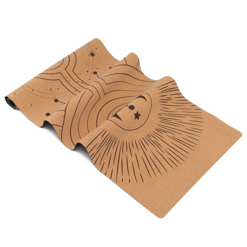 Custom Organic Eco Friendly Thick Yoga Matte custom logo Eco Natural Rubber Cork Yoga Mat Set