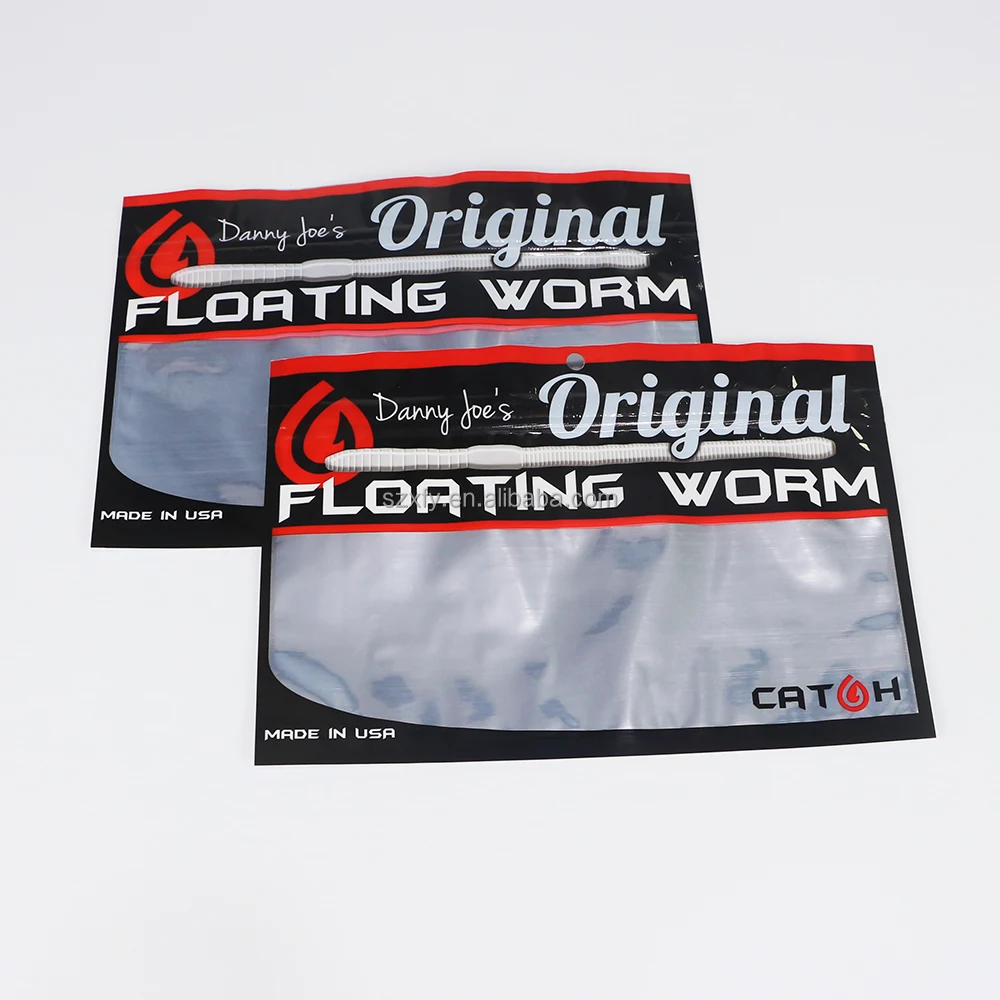Fishing Lure Bags Package for Soft Fishing Lure Zipper Fish Bait Packaging Soft Plastic Lures Plain Kraft Paper Food Custom