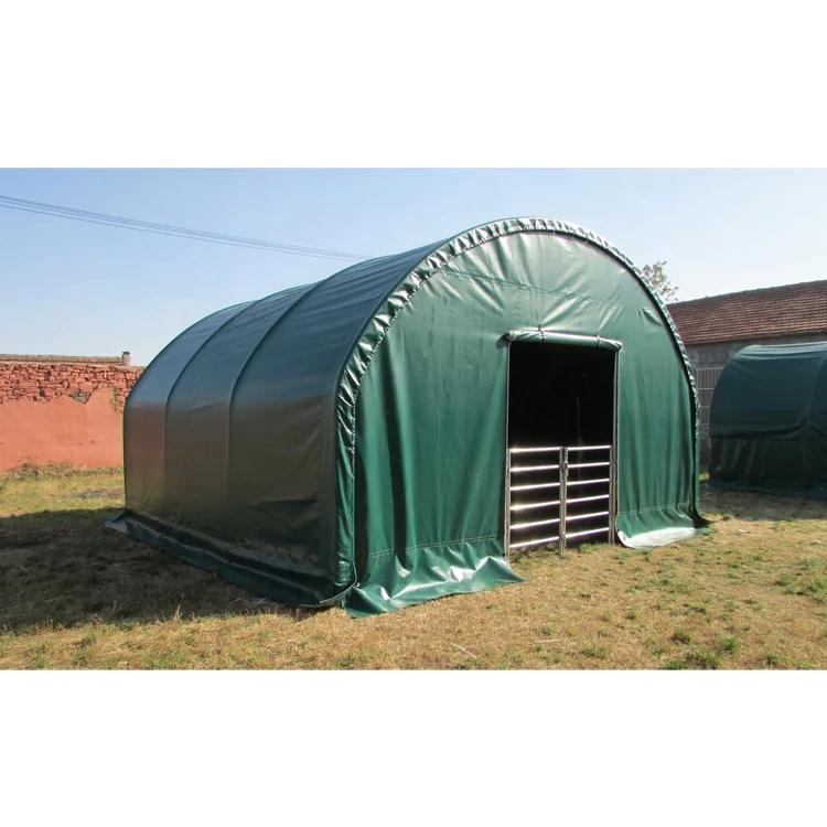 6x6m New products factory price outdoor prefab steel frame PVC structure livestock animal shelter shed tent for sale