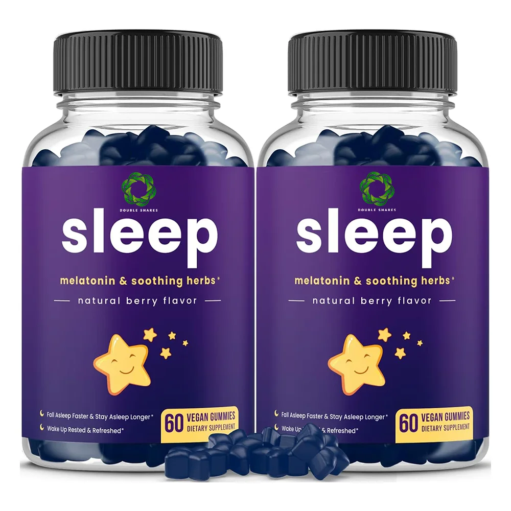 Wholesale Sleep Deep Aid Melatonina/Melatonin Gummies Candy With Vitamin B6 Hemp Oil Ashwagandha L-theanine 5-HTP
