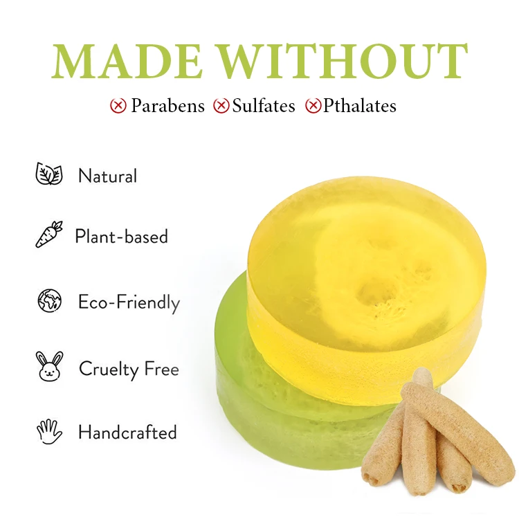 Natural Organic 100% Natural Soap Bar Bath Lightening Exfoliating Care Skin Whitening Base Handmade Luffa Loofah Soap