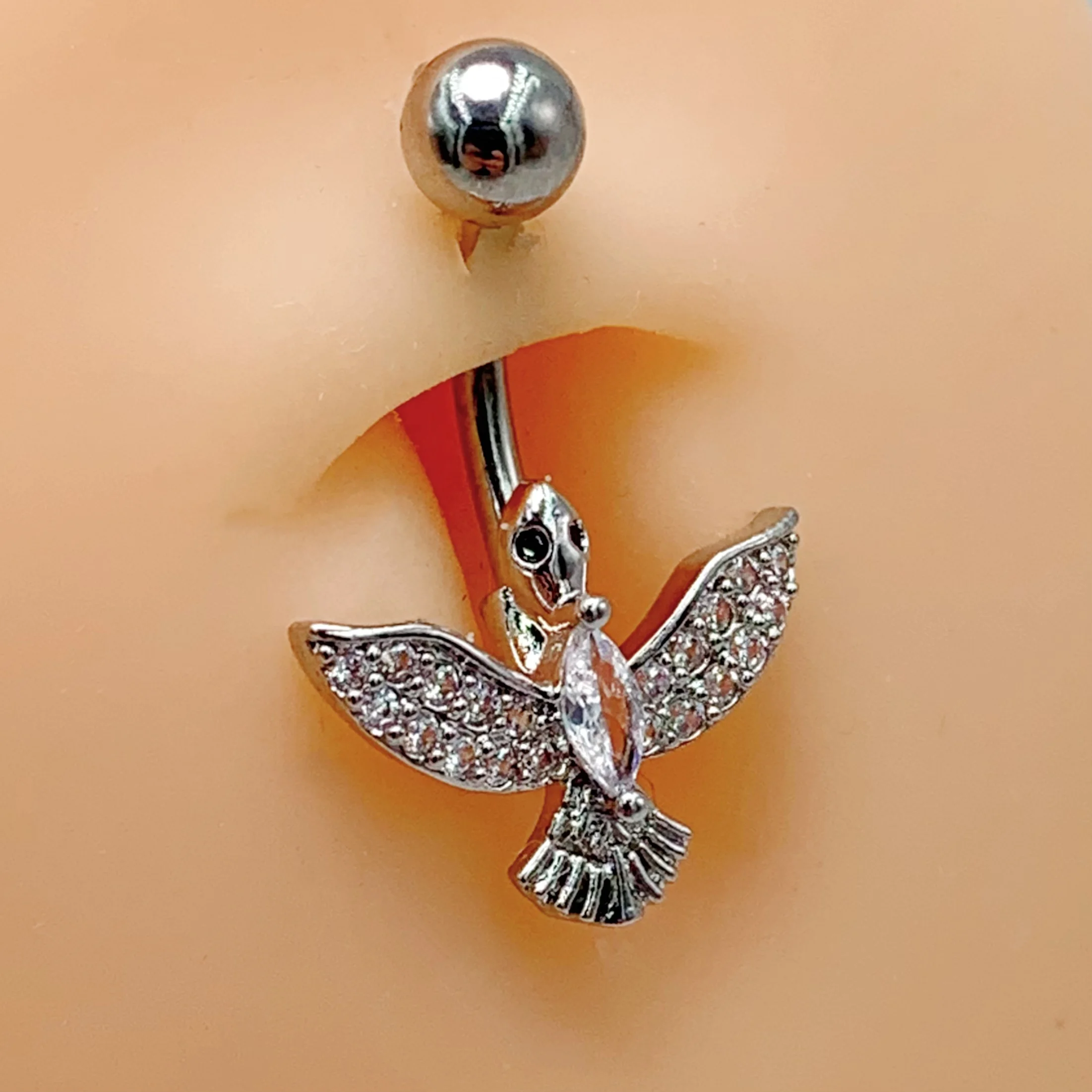 Hot Sale Belly Button Rings Stainless Steel  Piercing Dangling Fashion Eagle Navel 10mm for women