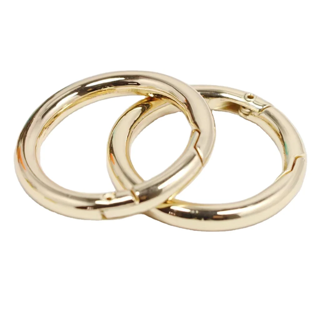 Hot selling high quality custom metal spring openable keyring leather bag belt buckle fashion pendant accessories metal spring c