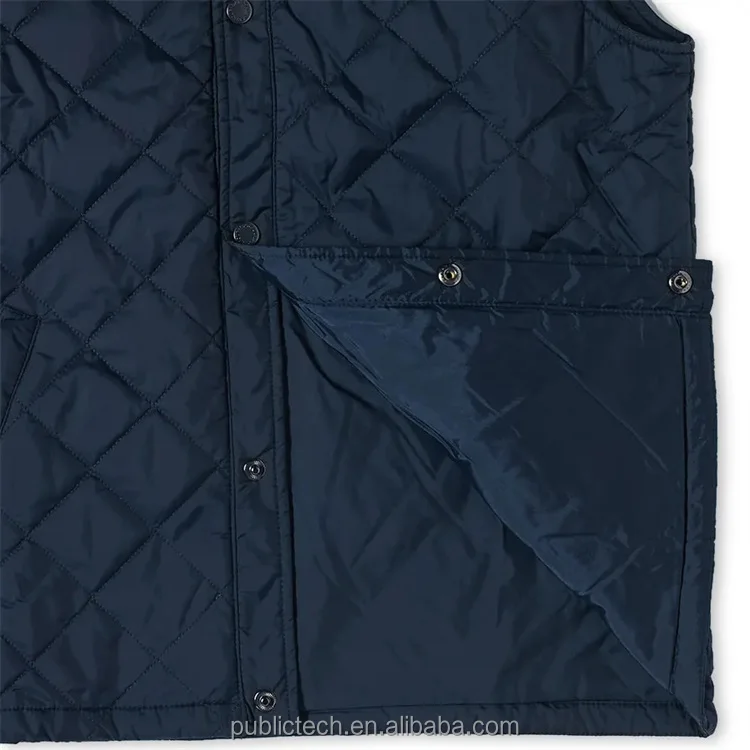 Custom two side pockets lightweight windbreaker quilted liner vest for men