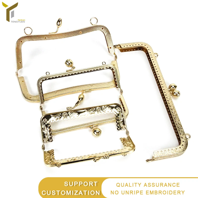 Metal Bag Frame Closure Hardware Metal Box Clutch Frame Ladies Clutch Metal Frame Kiss Clasp Lock DIY Craft