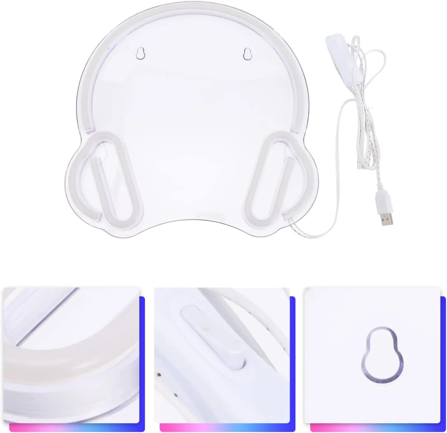 Neon Sign Lights Headphone Led Sign Retro Decoration for Game Room Decoration USB Powered LED Neon Light for Bar Party