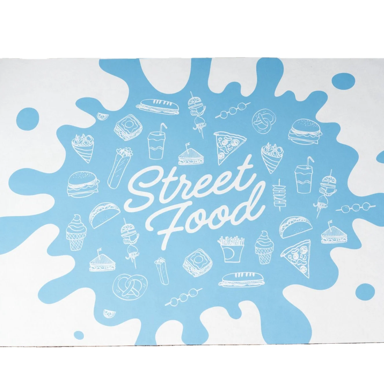 Customized Logo Deli Roll Colored Wax For Food Product Hamburger Packing Paper