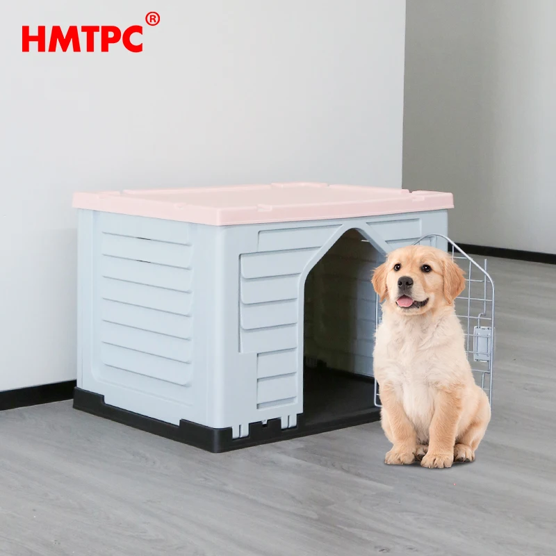 Insulated Doghouse Puppy Shelter, Water Resistant Easy Assembly Sturdy Dog Kennel with Elevated Floor and Air Vents