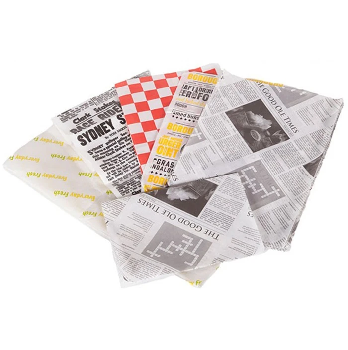 greaseproof food wrapping paper printed food oil absorbing paper for hamburger , printed butter paper