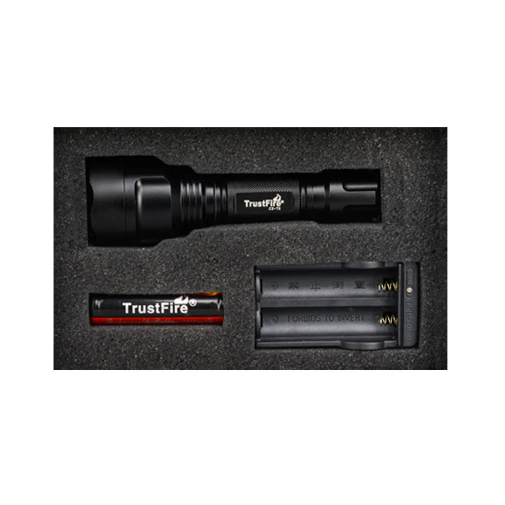 Trustfire C8 Powerful rechargeable tactical led flash torch 18650 flashlight for camping fishing