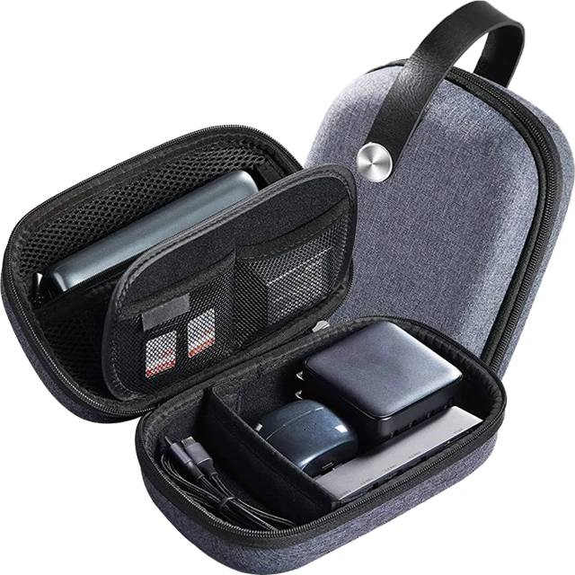 Custom Portable Travel Small Zipper Pouch Mobile Phone Power Bank Headset Data Cable Storage Organizer Shockproof EVA Carry Case