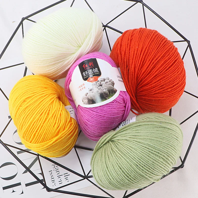 Шерстяная пряжа MENCA для ручного вязания 40 цветов толстая нить шарфа 12s/4 из смешанной шерсти и акрила