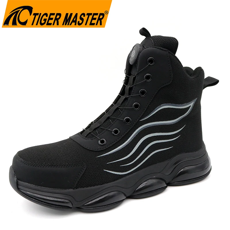2024 New Twist Lock tiger Master Tpu Sole Steel Toe Anti Puncture Warehouse Light Weight Sport Style Safety Boots for Men