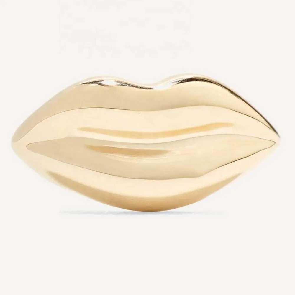 Hip Hop China Jewelry Manufacturer 925 Sterling Silver Lip Stud Earing 14 Gold Cubic Zirconia