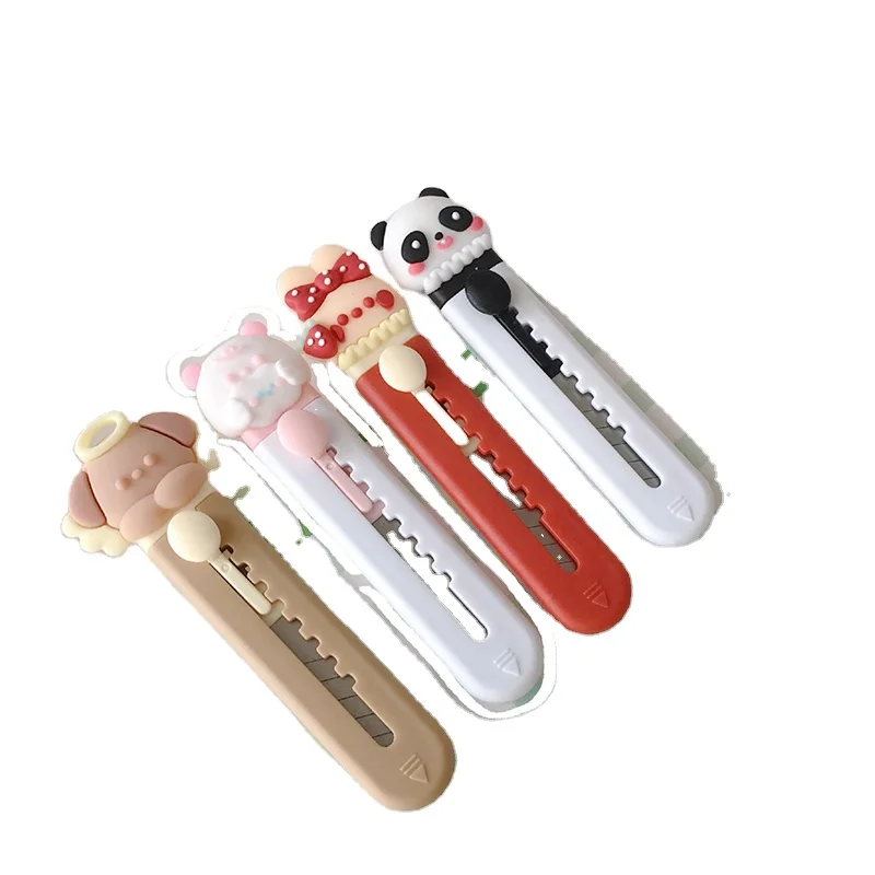 Cartoon animal mini panda portable envelope opener knife bear wallpaper knife express box opening cutting knife