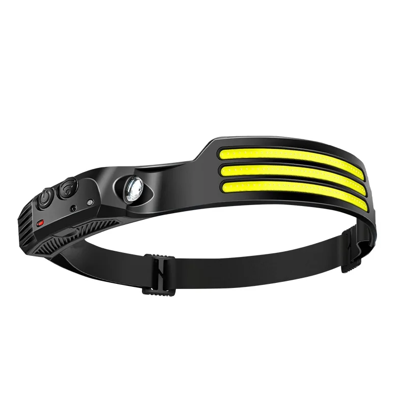 AKKOSTAR rechargeable waterproof silicone  Lithium-battery headlamp for running hiking with 18650 battery led headlights