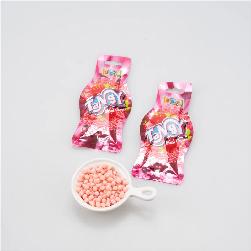 Chewing candy Strawberry Sour OEM Box Candy Unit Piece Packaging Food Blueberry Color Feature Container Sugar Decoration Type