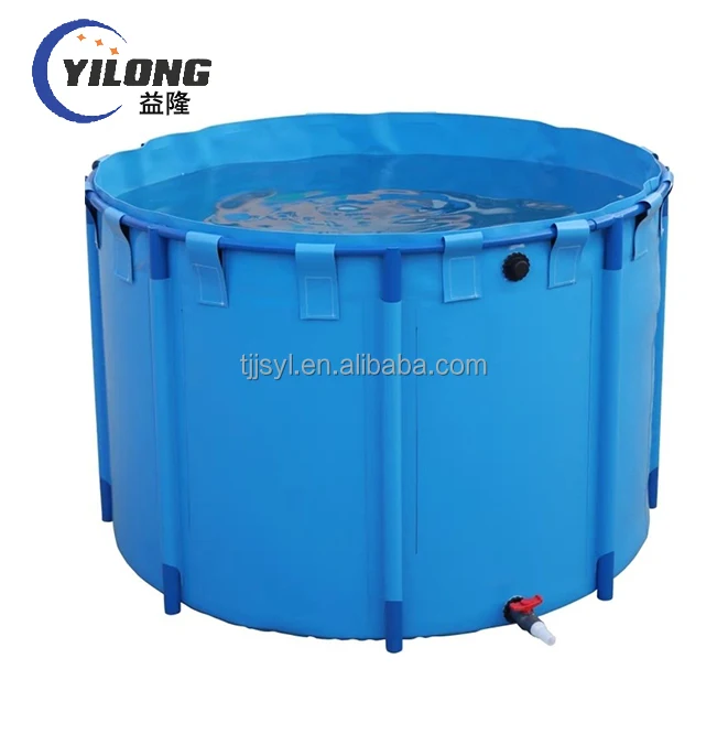 folding tarpaulin coated PVC collapsible rain water tank biofloc tank fish farming aquariums