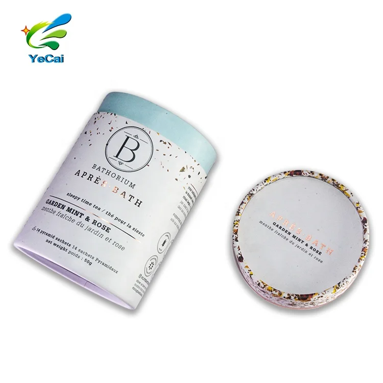 Custom Rotating Sifter Loose Powder Cardboard Jar Biodegradable Compact Kraft Paper Tube Box Bath Salt Container Packaging