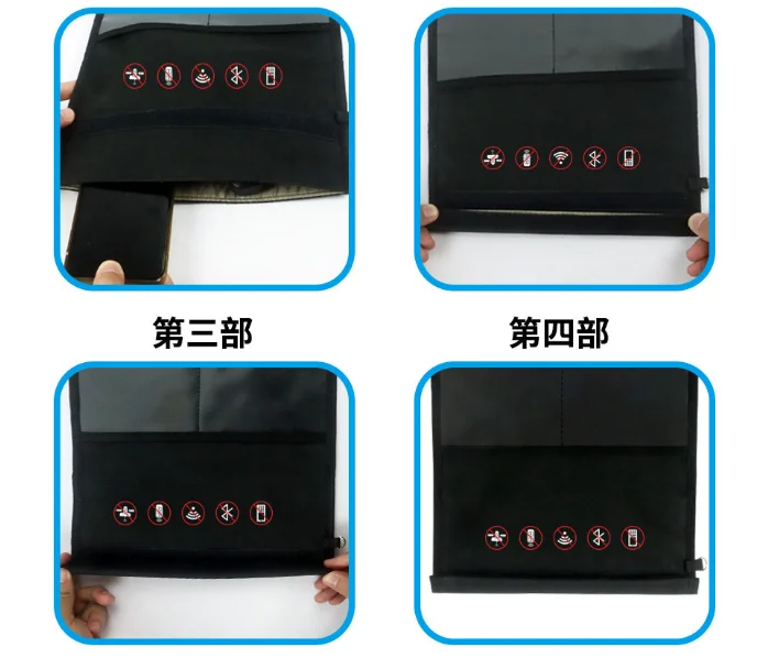 Solid Polyester Organizer Pouch GPS RFID Signal Blocking Shielding Faraday Bag Phone Tablet Car Keys Foldable Stylish Business
