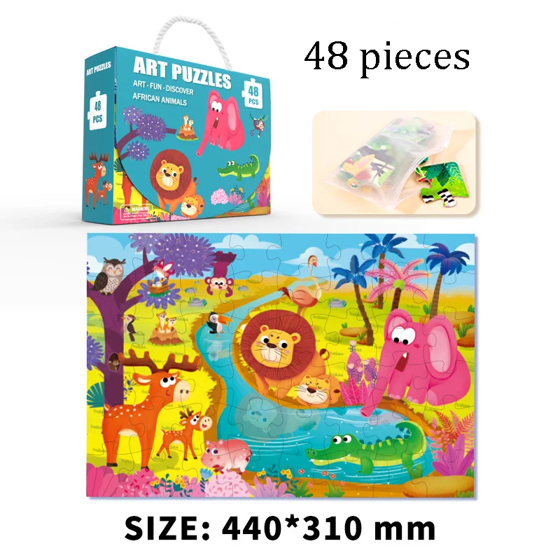 2024 new products Custom 60-piece paper cartoon puzzle Montessori creative puzzle toy puzzle set for kids gifts boys & girls CE