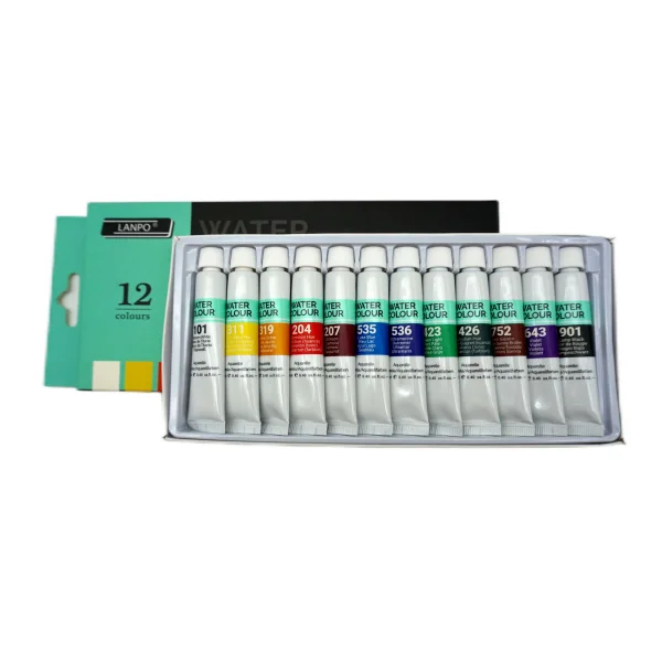 Watercolor paint set of 12 Color 12ml back to school set in paper box