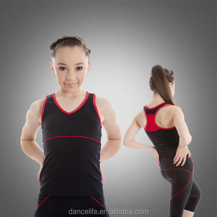 Girls Basic Tank Top for Dance Gym Yoga Cheer nylon spandex Racerback Dancewear