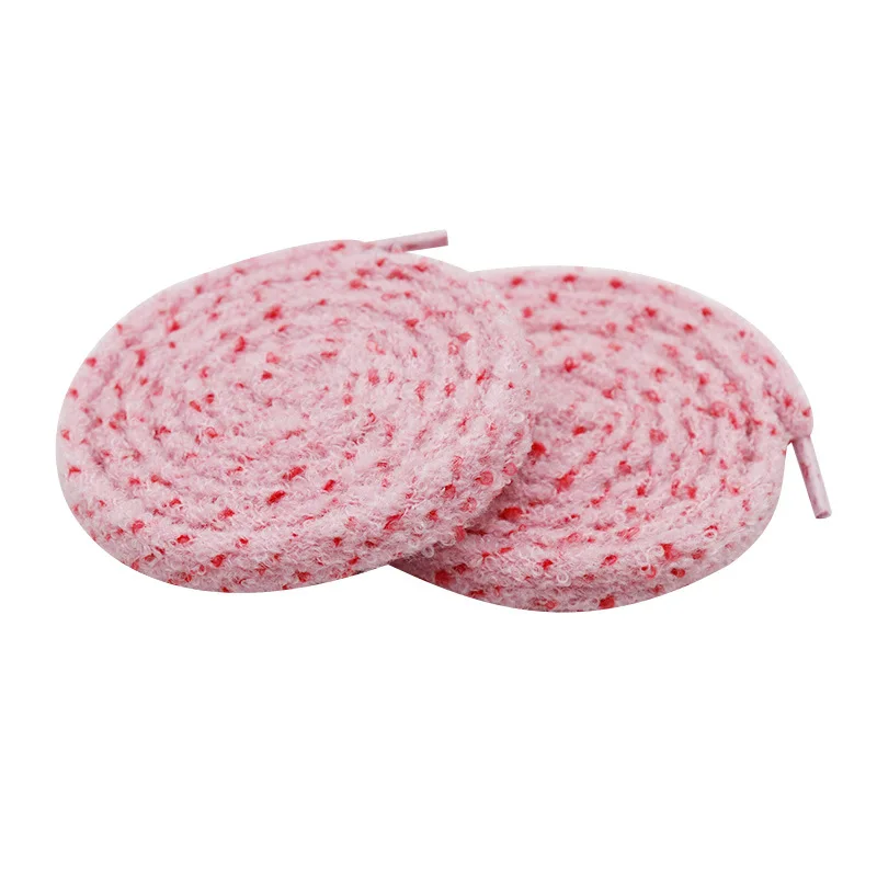 Custom 15mm Plush Polyester Shoelaces Printed Fluffy Shoe Laces for Sport and Casual Sneakers with Swap Bags Included