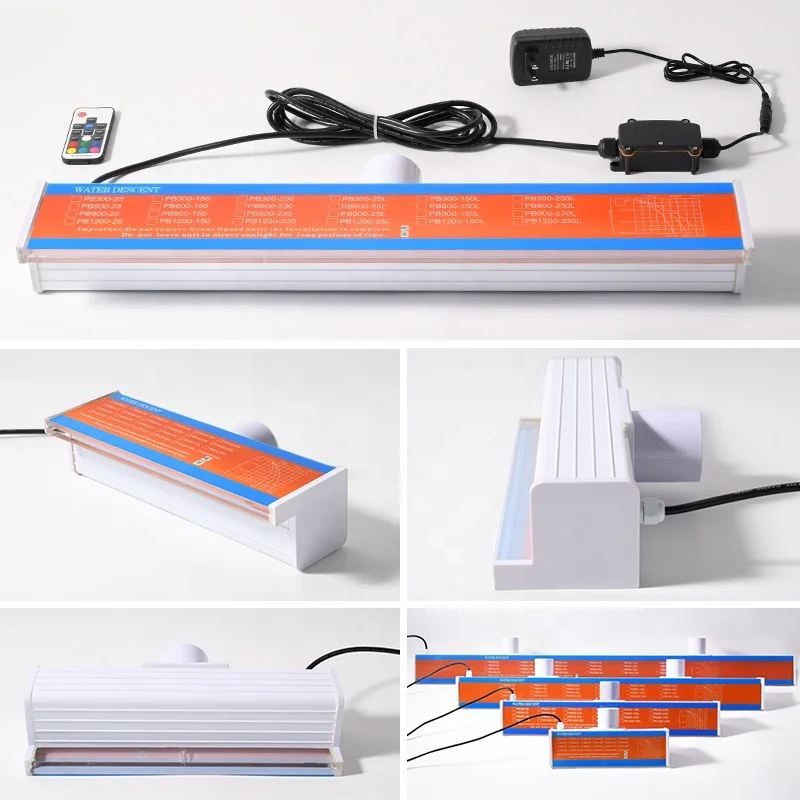 Rgb Light Rectangular Pool Water Waterfall Swimming Pool Cascade Water Blade Led Acrylic Waterfall With Stand-Alone Adapter