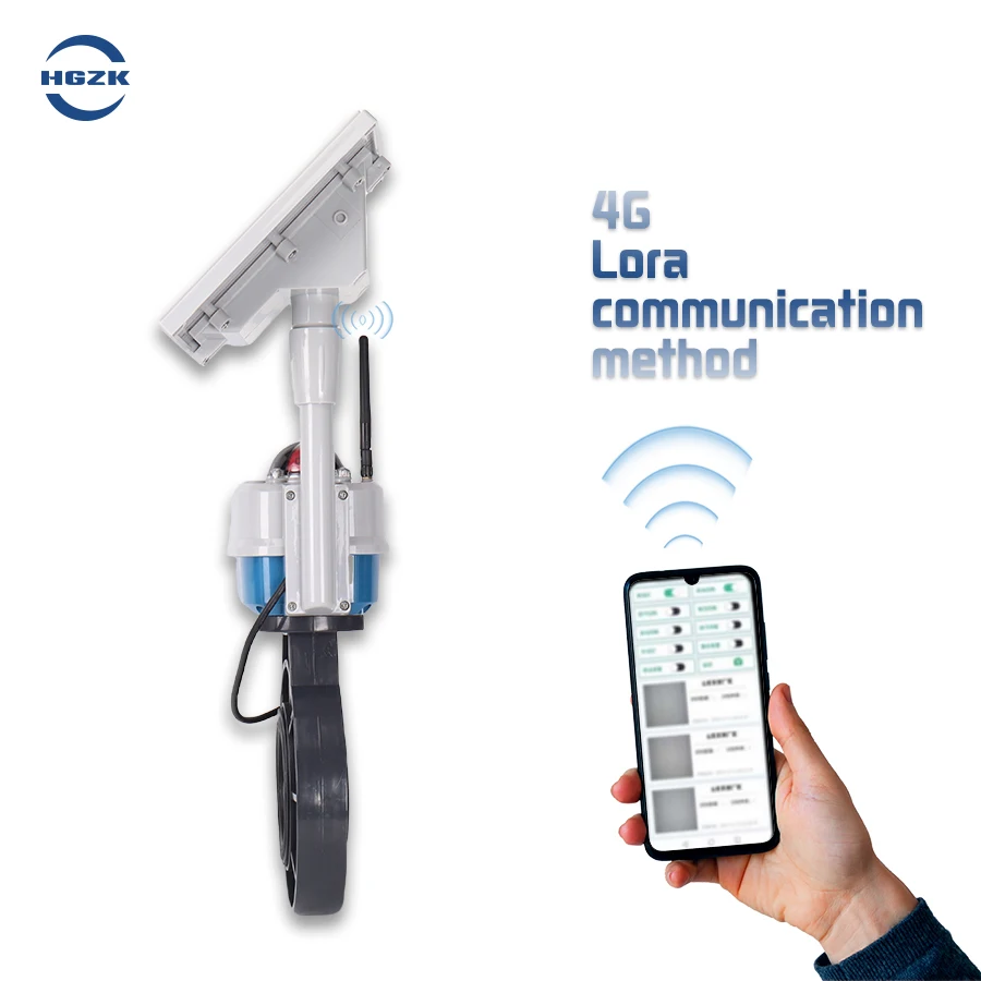 Solar energy intelligent electric ball valve butterfly valve three-way mobilephone wireless control agricultural irrigation