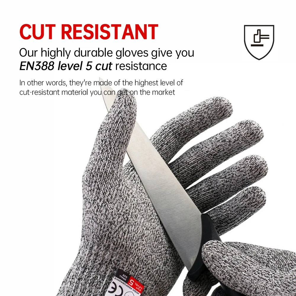 Factory Price Industrial Hppe Cut Resistant Gloves Safety Proof Level 5 Breathable Comfortable Hand Protective Gloves