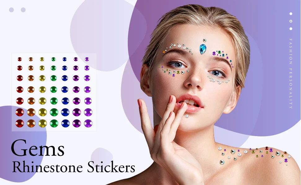 Rhinestone Gem Stickers Self Adhesive Colorful Stick on Gems Bling Craft Jewels Crystal Stickers Decorative Diamond Stickers