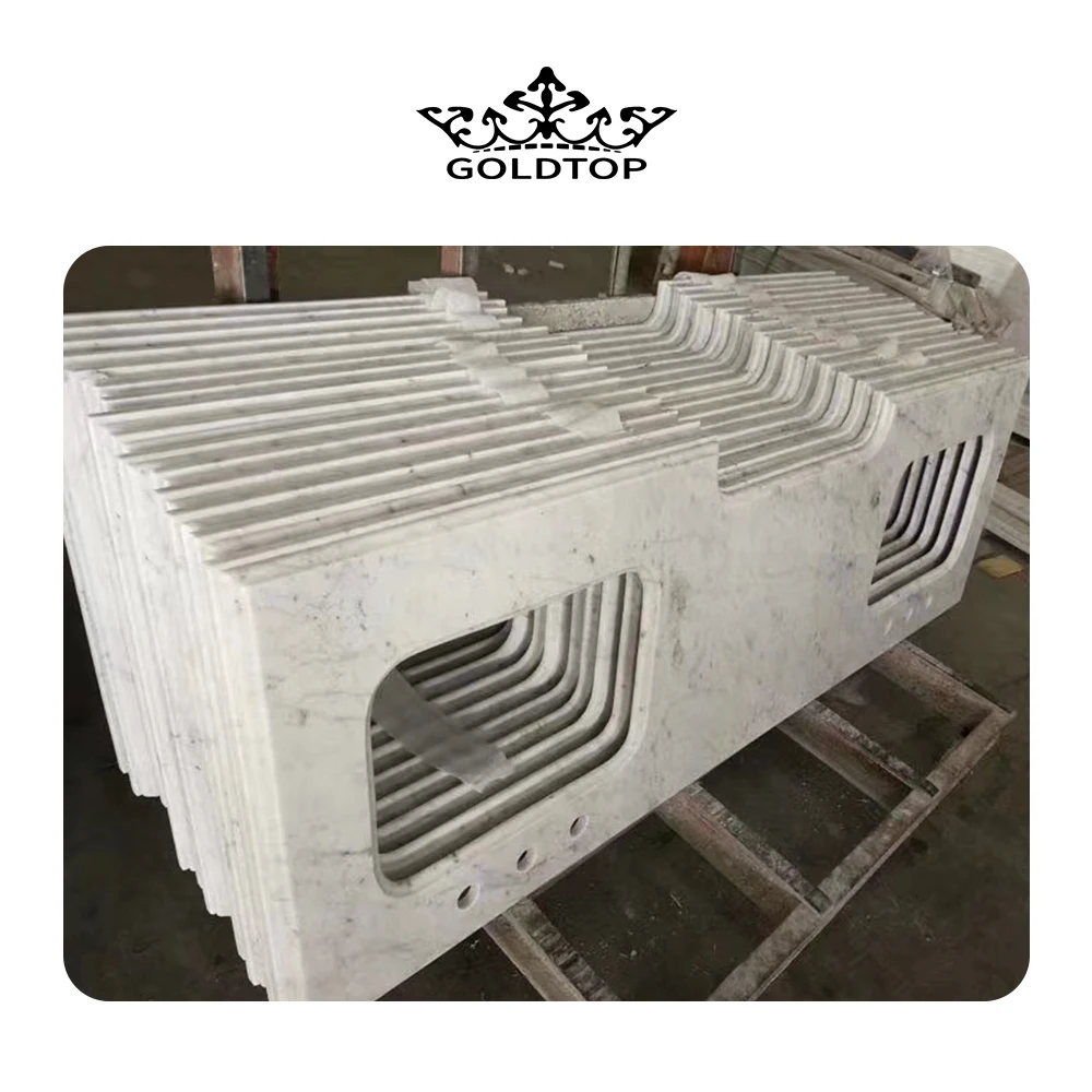 GOLDTOP OEM/ODM Marmore Wholesale Glossy Carrara White Marble Slabs for Floor Tiles and Kitchen Countertops