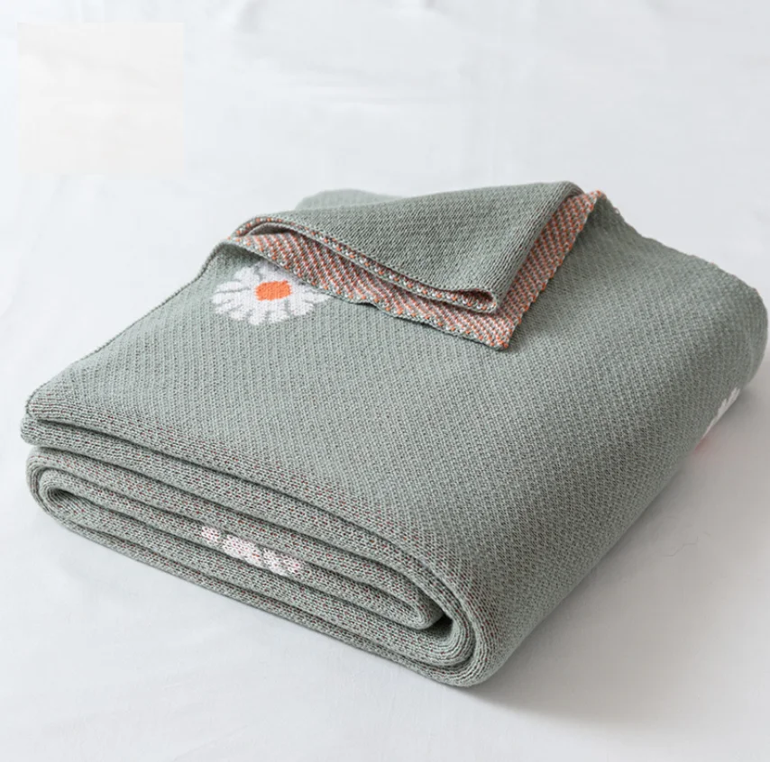 Жаккард Дейзи дом украшения для всех сезонов натуральный хлопок вязаное косичкой одеяло