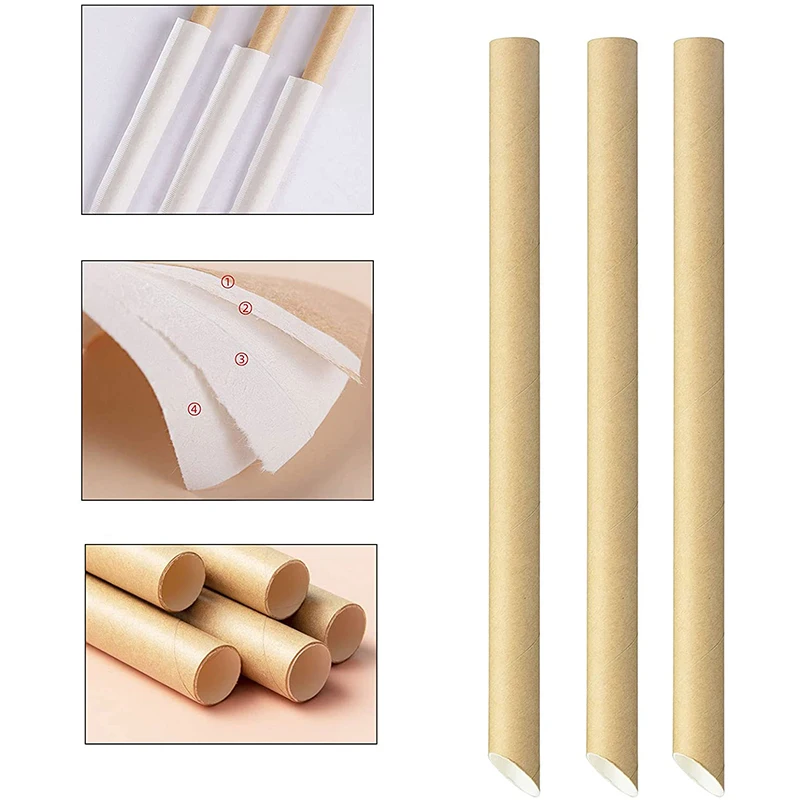 Paper straw drink boba individually wrapped bubble tea wraped disposable biodegradable paper straws individual paper wrap