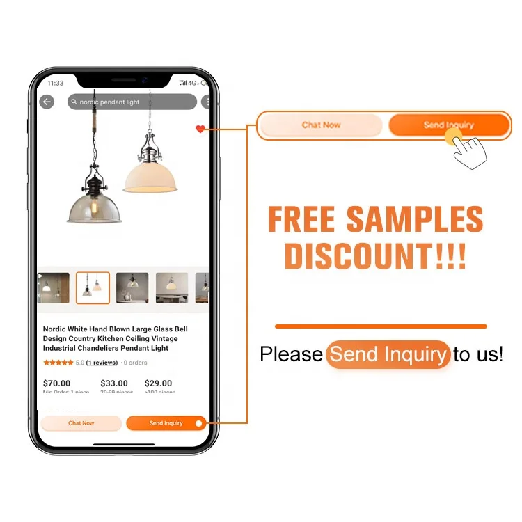 Nordic Modern Shipping Ceiling Led Glass Handmade Jute Light Dining Kitchen Island Pendant Light