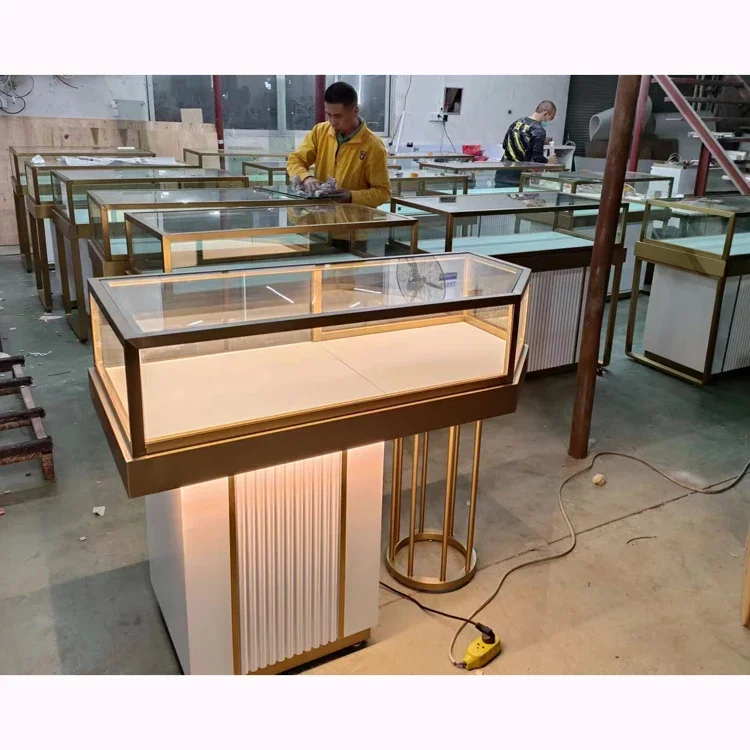 Luxury Jewelry glass showcase display showcase display cabinet for jewelry necklace earrings