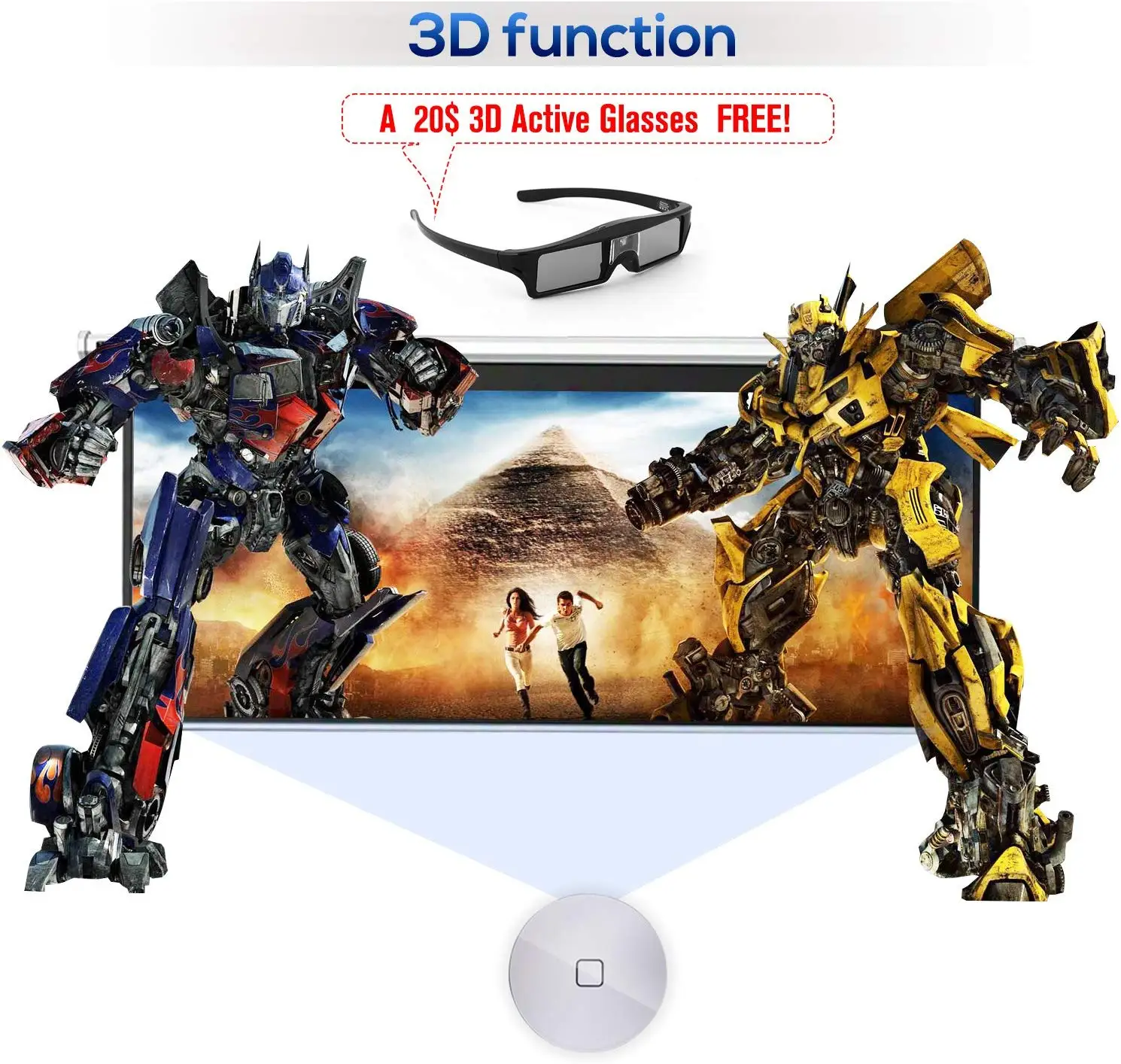 Pico Home Cinema Home Theater Smart Android 4k DLP  LED HD Projector for iphone Mirror Screen wireless screen