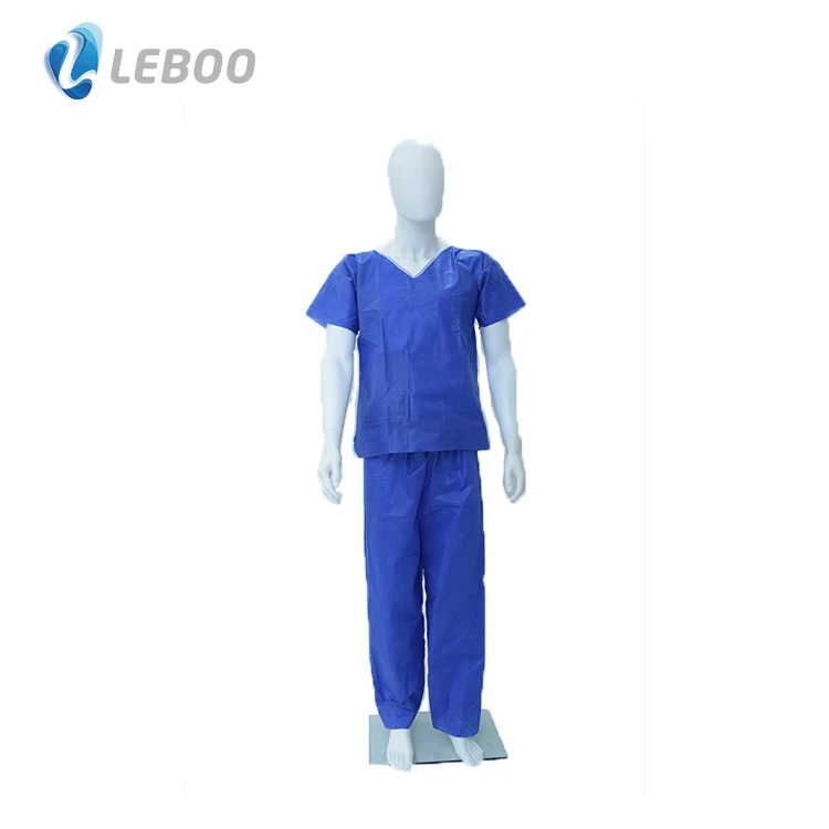 Leboo CE ISO одноразовая Униформа hosiptal, одноразовый медицинский костюм-скраб, больница для медсестры или врача