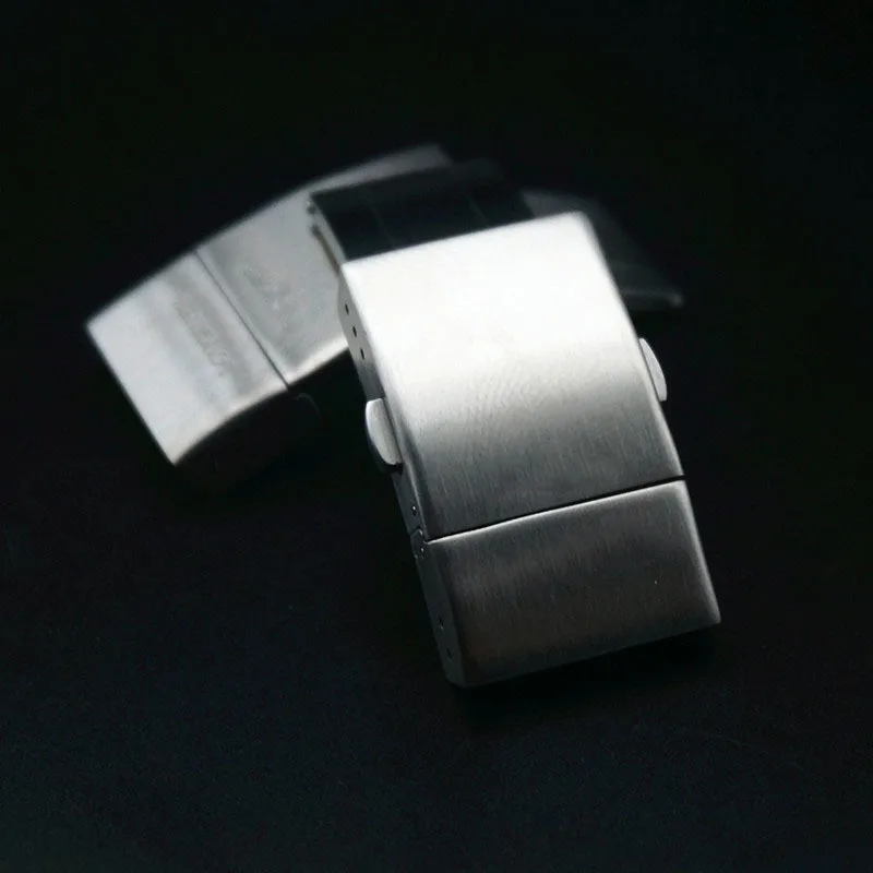 19mm Diver Watch Clasp Brushed Steel Folding Watch Buckle Deployment Clasp Push Button Clasp Watch Band Buckle Stainless Steel