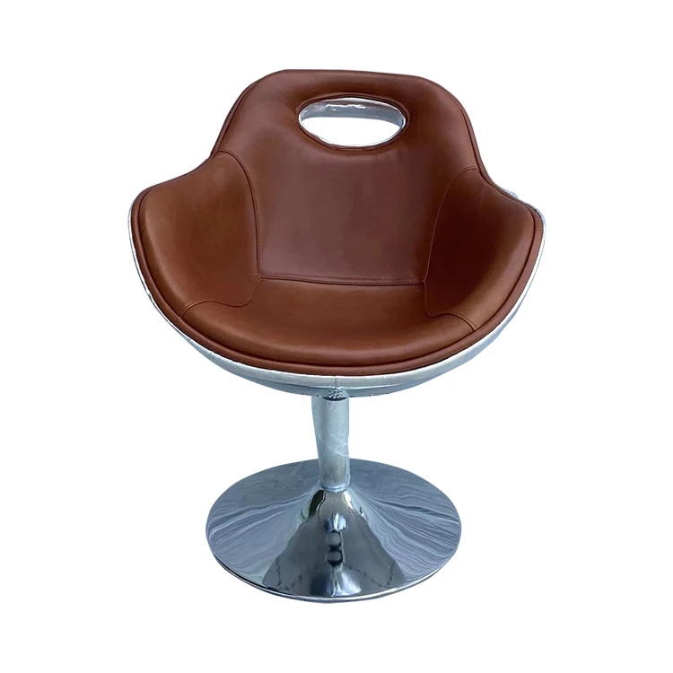 Retro Aviator Style Leisure Chair Genuine Leather Swivel Chairs