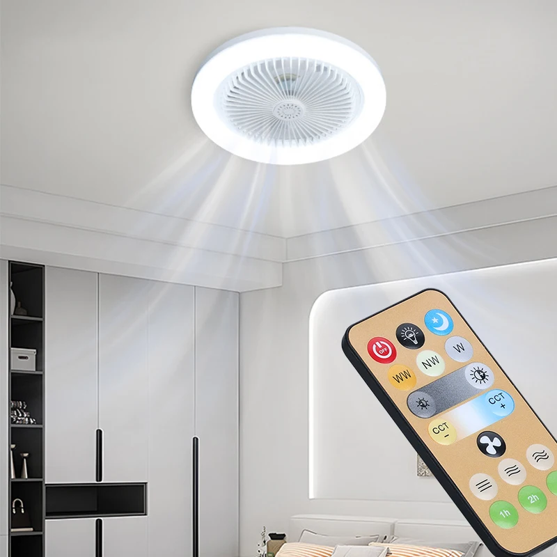 Smart 3-in-1 Ceiling Fan with Remote Control and 3-Speed E27 AC85-265V Fan Lighting Base for Bedroom and Living Room Lighting